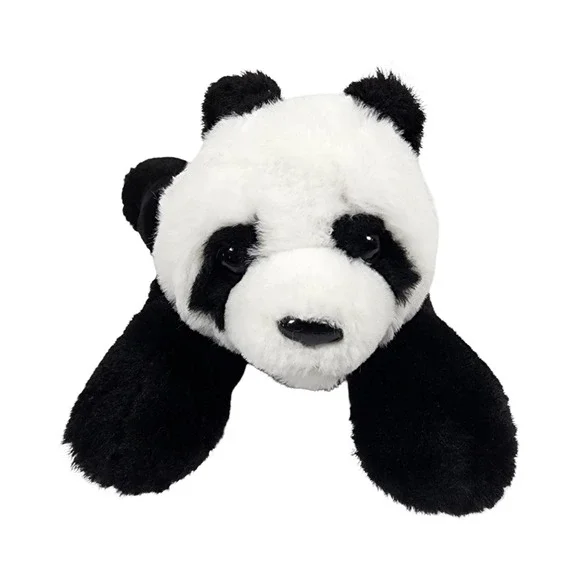 FAO Schwarz Panda Bear Plush Stuffed Animal Black White Floppy Laying 14 Inch - Picture 2 of 9